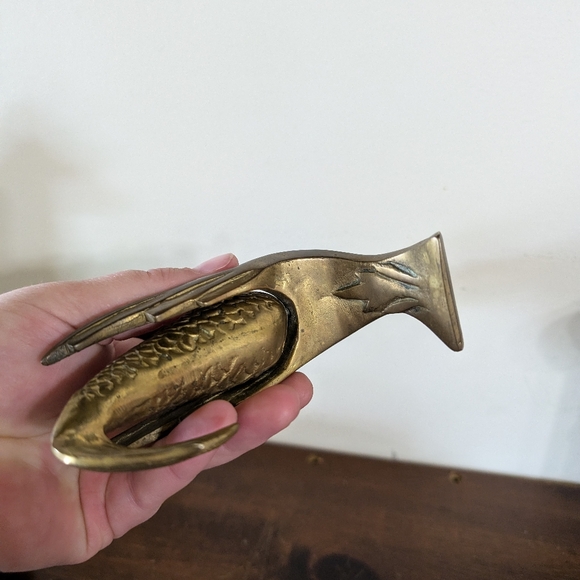 Brass Mermaid On A Wave Sculpture Decor Mid Century Modern MCM Art On Wave MCM - Picture 8 of 9